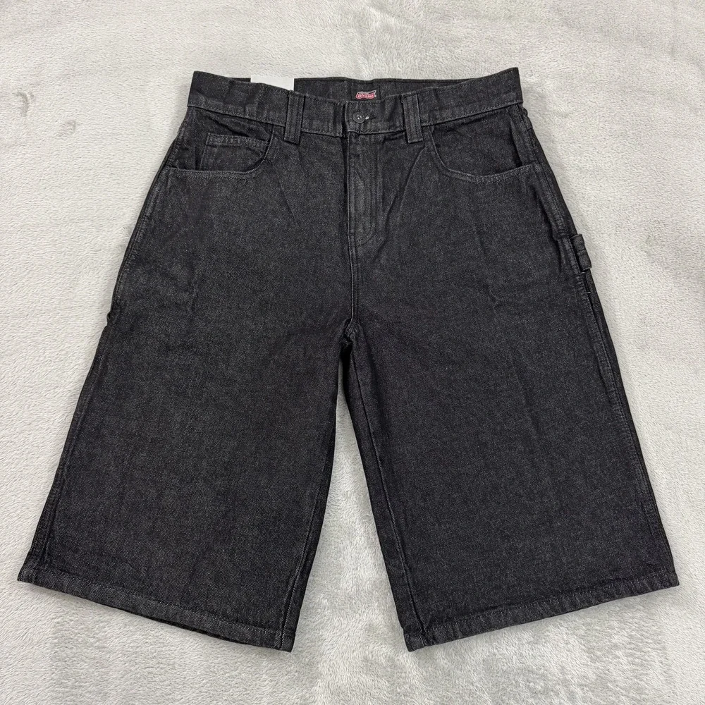 NWT Dickies Carpenter Long Shorts Men's 34 Charcoal Black Relaxed Wide Leg Denim